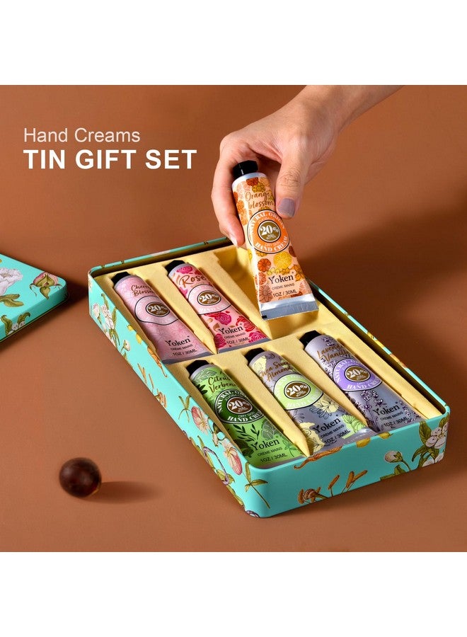 Yoken 20% Shea Butter Hand Cream Gift Set, Instant Moisturizing Hand Cream for Women Dry Hands with Delicate Tin, Floral-Scented Hand Lotion 6 x 1 OZ - Image 3