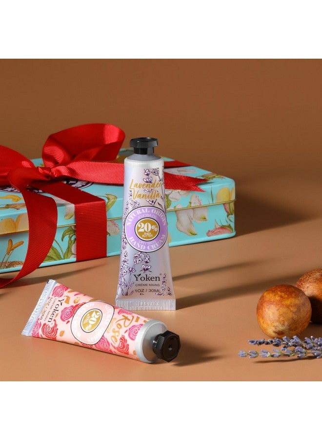 Yoken 20% Shea Butter Hand Cream Gift Set, Instant Moisturizing Hand Cream for Women Dry Hands with Delicate Tin, Floral-Scented Hand Lotion 6 x 1 OZ - Image 5