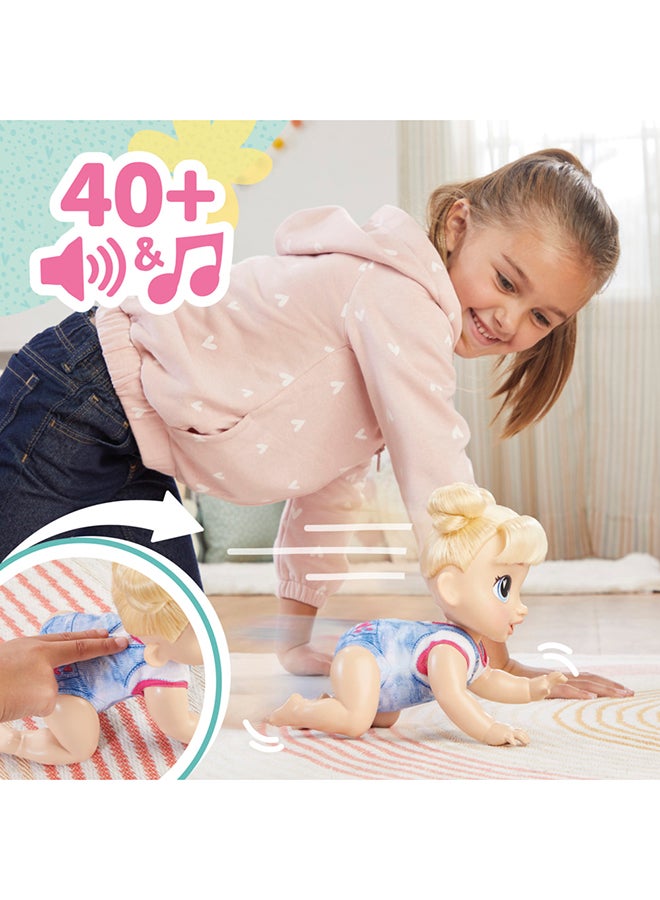 Baby Alive مجموعة دمية الرضيع الإلكترونية الزاحفة 'هاربر هاغز'، بطول 10.75 بوصة - Image 5