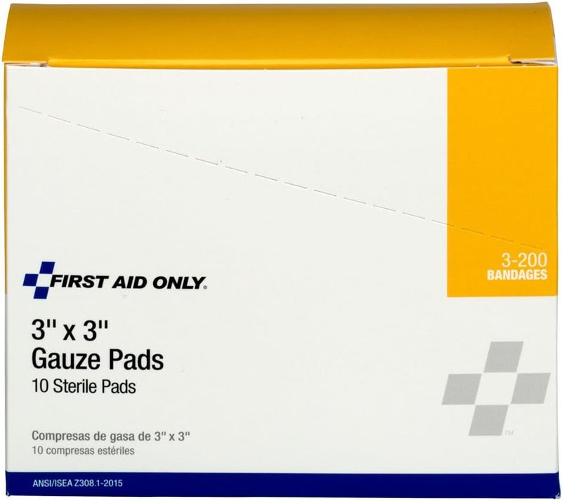 First Aid Only 3200 Gauze Pad 3 Length x 3 Width Box of 10 - Image 1