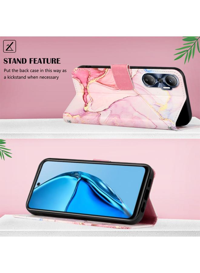 اس-توب جراب لهاتف Infinix Hot 20 4G X6826 PT003 جراب هاتف جلدي قابل للطي بنمط رخامي - Image 3