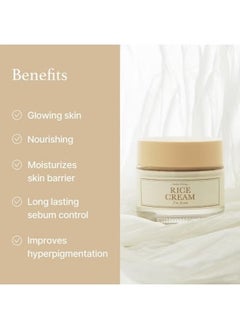I'M FROM I'm from Rice Cream , 41% Rice Bran Essence with Ceramide, Glowing Look, Improves Moisture Skin Barrier, Nourishes Deeply, Soothing to Even Out Skin Tone, K Beauty  - Image 3
