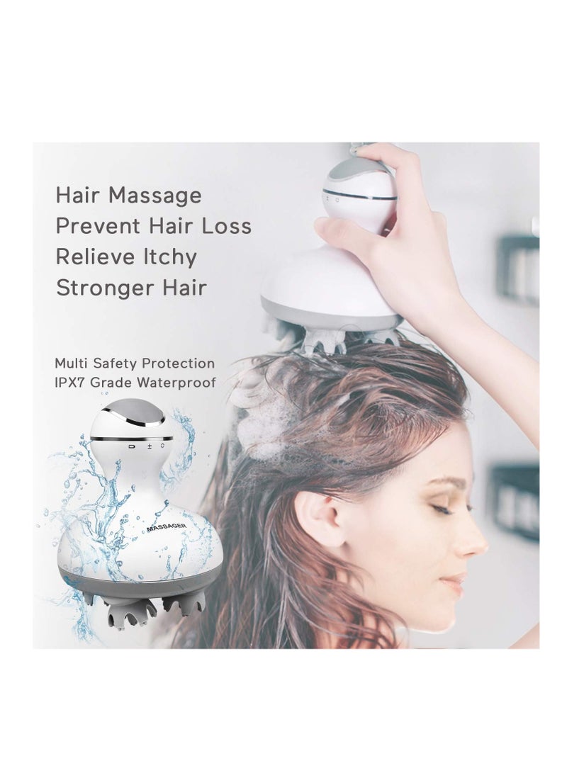 ELTRAZONE Electric Scalp Massager Portable Handheld Head Scratcher with 4 Heads Deep Tissue Kneading 84 Nodes for Stimulating Hair Growth Stress Release Full Body Massage - Image 4