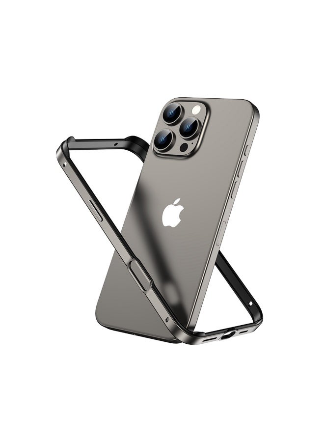 DRIP 📱💎✨Metal Frame Armor Case for iPhone 16 Pro Max (Titanium Gray) ⚙️ 🛡️ Shockproof Aluminum Frame 💥 + Soft TPU Inner Cushion 💫 | 360° Full Protection | MagSafe Compatible 🧲 | Anti-Scratch ✨ | Slim Metallic Design ⚙️ | Premium Protective iPhone Cover 💎 | Drip Original Case 🔥 | Luxury Durable Armor 2025 🚀 - Image 1