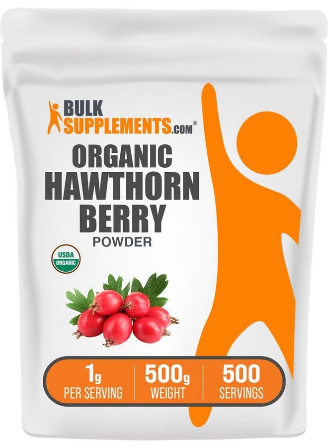 BulkSupplements.com Organic Hawthorn Berry Powder - Hawthorn Berry Supplement, Hawthorn Berry Organic - Vegan & Gluten Free, 1g per Serving, 500g (1.1 lbs) (Pack of 1) - Image 1