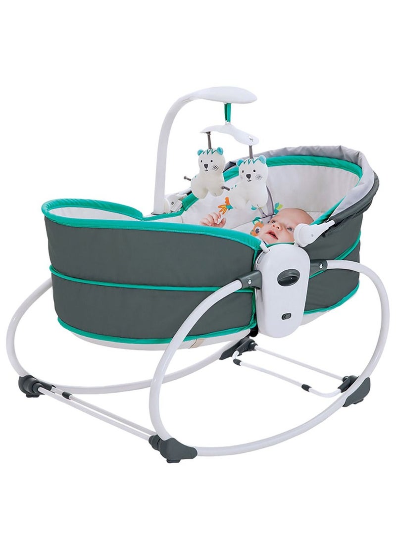 5-in-1 baby Rocking Bed and Chair Musical Travel Bassinet, Best Gift for Newborn Boys and Girls - Image 1