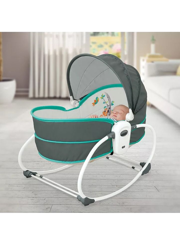 5-in-1 baby Rocking Bed and Chair Musical Travel Bassinet, Best Gift for Newborn Boys and Girls - Image 3