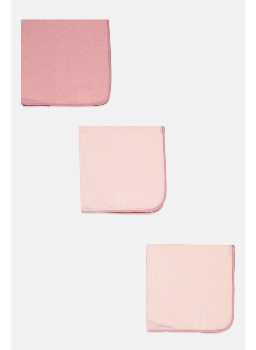 Bon Bebe Toddlers Girl 3 Pcs Hooded Towels, Pink Combo  - Image 2