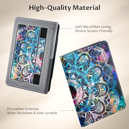 VORI Stand Case for 6" All-New Kindle 11th Generation 2024/2022 Release, Premium PU Leather Protective Sleeve Cover with Hand Strap, Auto Sleep/Wake and Back Cover Adsorption, Galaxy - Image 4