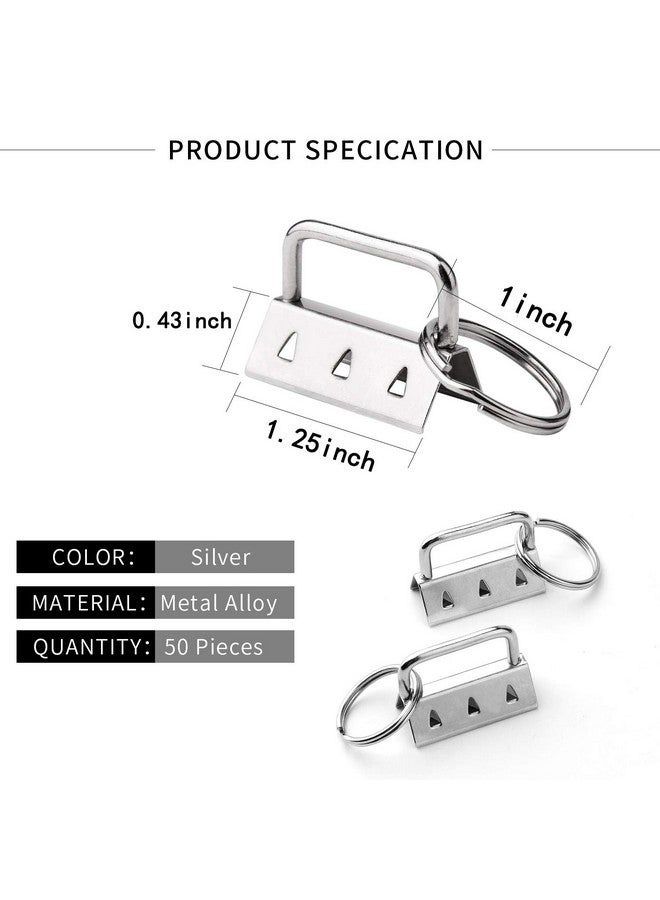 HRLORKC HRLORKC 50 Sets Key Fob Hardware Key Fob Keychain Wristlet with Split Ring 1.25 Inch  - Image 2