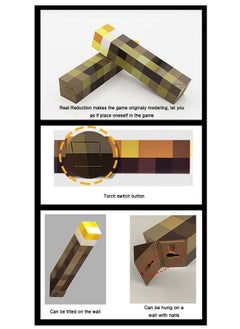 ماركة غير محددة مصباح ماين كرافت براونستون الشعلة ، 11.5 بوصة LED ضوء الليل ، منفذ شحن USB  - Image 4