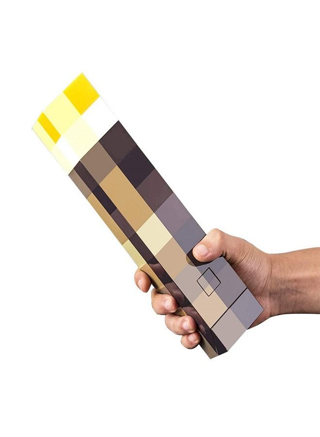 Minecraft Brownstone Torch Lamp, 11.5 Inch LED Night Light, USB Charging Port - Image 1