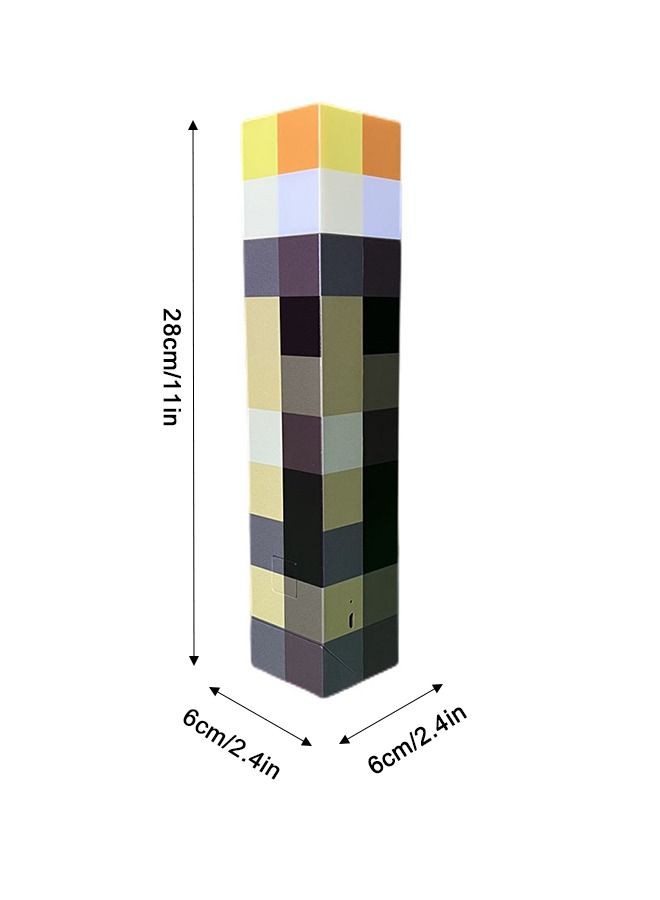 Minecraft Brownstone Torch Lamp, 11.5 Inch LED Night Light, USB Charging Port - Image 3