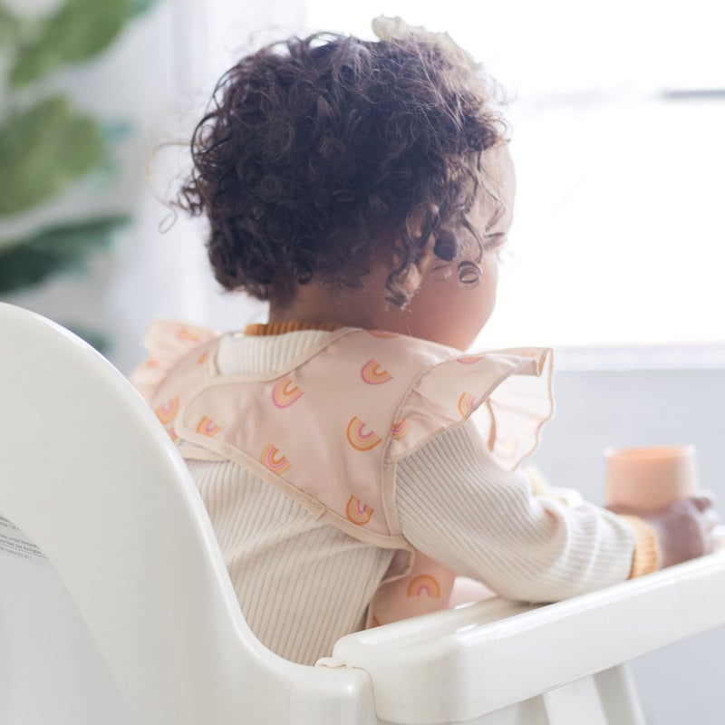 Tiny Twinkle Mess Proof Baby Bib for Girls | Waterproof Toddler Bib for Eating | Baby Apron for Feeding | Machine Washable | Perfect Shower Gift (Boho Rainbow, 6â€“24M) - Image 3