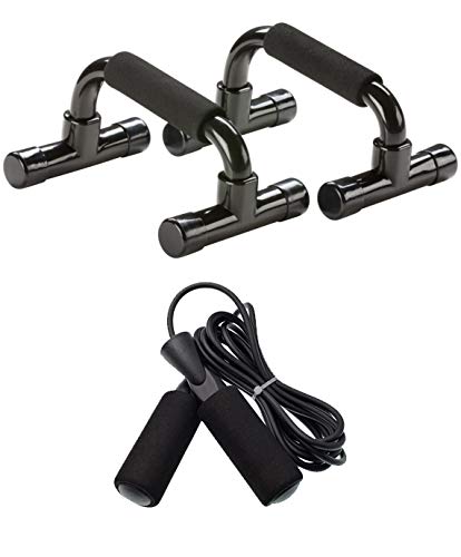 PSE Priya Sports Iron Push Up Bar Stand, Large (Multicolour) & Skipping Rope - Image 5