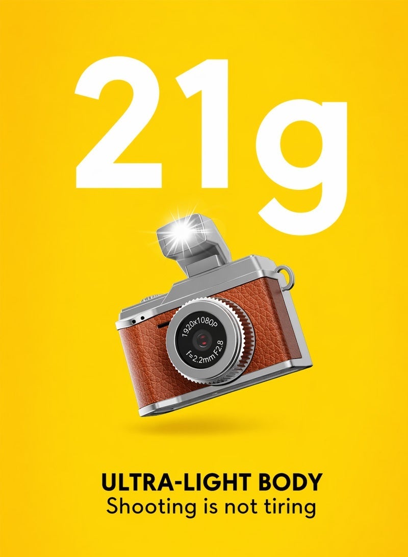 Neyecam Vintage Mini Digital Camera with Fill Light, Portable TLR-Style Retro Point and Shoot Camera, Compact Pocket 1080P FHD Video Camera with 12MP Photos, Autofocus, 32GB Card, for Beginners, Teens and Adults, Brown - Image 3