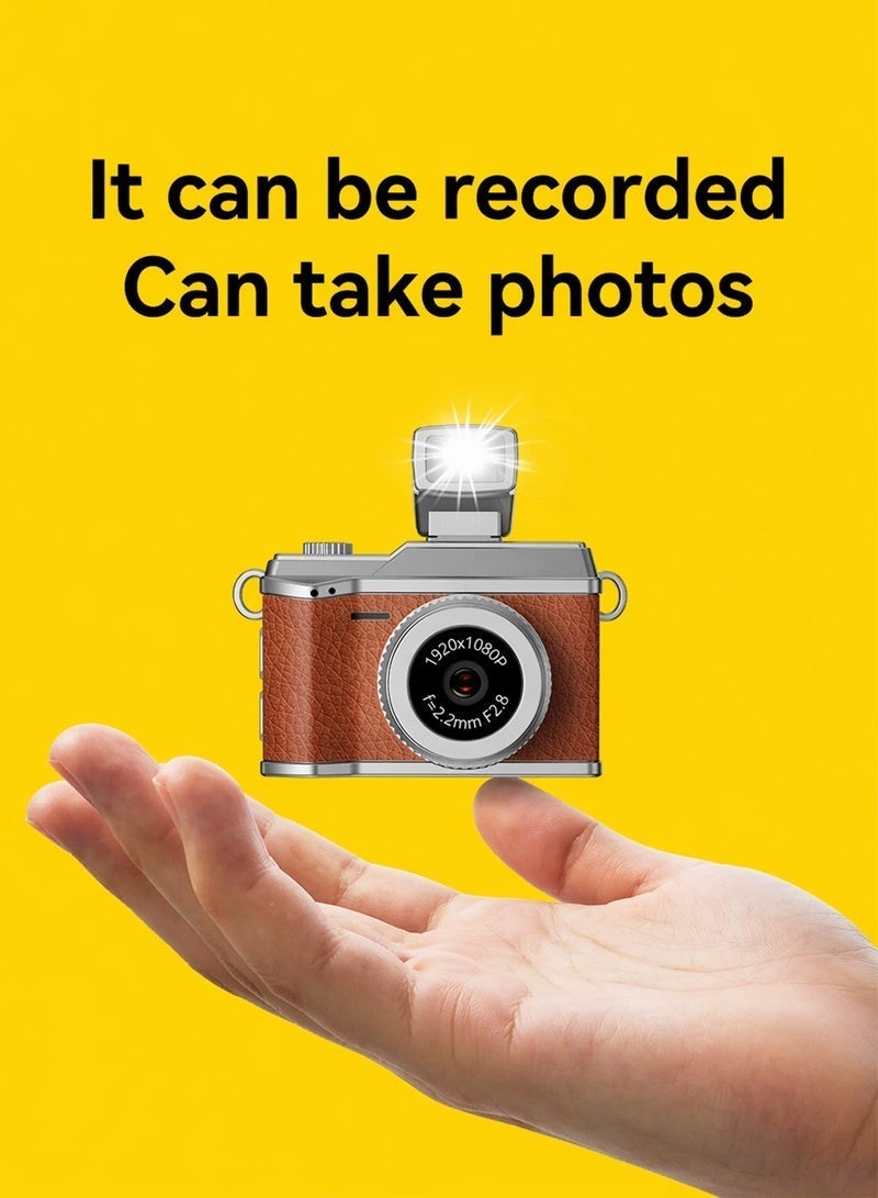 Neyecam Vintage Mini Digital Camera with Fill Light, Portable TLR-Style Retro Point and Shoot Camera, Compact Pocket 1080P FHD Video Camera with 12MP Photos, Autofocus, 32GB Card, for Beginners, Teens and Adults, Brown - Image 5