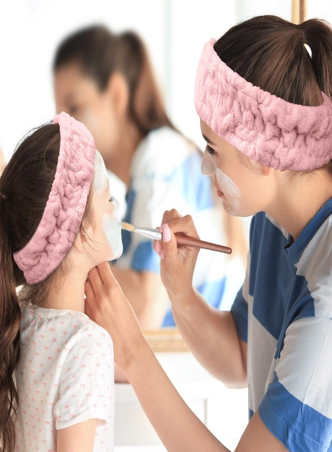 Chuangdi 3 Pieces Women's Makeup Headband - Elastic Head Wrap for Washing Face, Yoga, Sports, and Shower (Pink) - Image 5