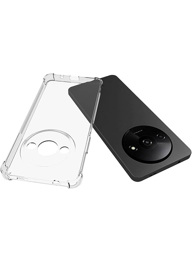 إيروريكس 1+2 جراب شفاف لهاتف Xiaomi Redmi A3 Xiaomi Poco C61 مع واقي شاشة من الزجاج المقوى قطعتين من مادة TPU الناعمة ذات الزوايا الأربع وسادة هوائية للحماية من السقوط غطاء شفاف رفيع للغاية - Image 4