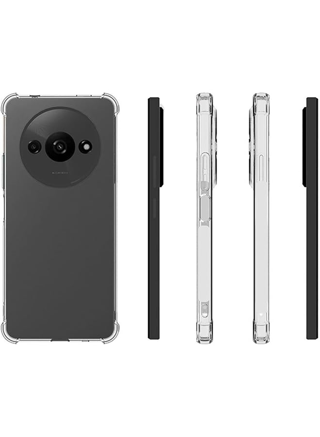 إيروريكس 1+2 جراب شفاف لهاتف Xiaomi Redmi A3 Xiaomi Poco C61 مع واقي شاشة من الزجاج المقوى قطعتين من مادة TPU الناعمة ذات الزوايا الأربع وسادة هوائية للحماية من السقوط غطاء شفاف رفيع للغاية - Image 2