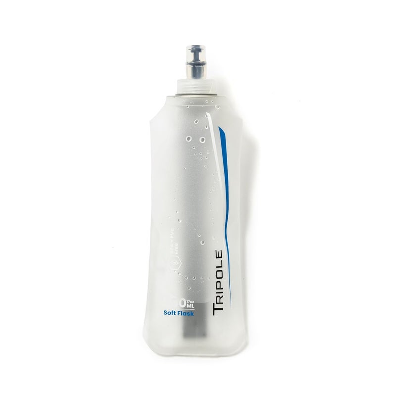 TriPole TPU Hydration & Water Soft Flask For Running And Cycling | 500 Ml (White) - Image 1