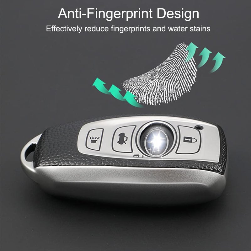 Cacacar for Subaru Key Fob Cover, Premium Soft TPU Leather Full Cover Protection Key Fob Case for Subaru Forester Outback BRZ Legacy CrossTrek Smart Key Protector ,Red - Image 3