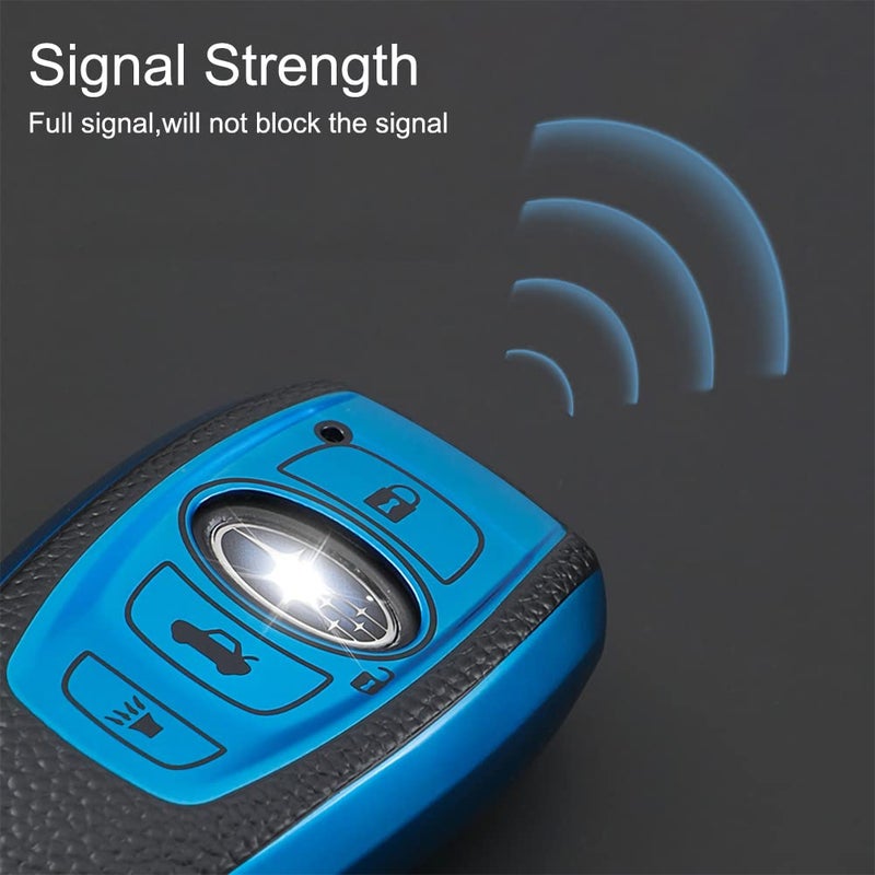 Cacacar for Subaru Key Fob Cover, Premium Soft TPU Leather Full Cover Protection Key Fob Case for Subaru Forester Outback BRZ Legacy CrossTrek Smart Key Protector ,Red - Image 5