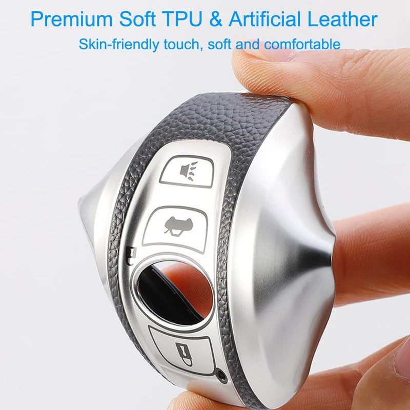 Cacacar for Subaru Key Fob Cover, Premium Soft TPU Leather Full Cover Protection Key Fob Case for Subaru Forester Outback BRZ Legacy CrossTrek Smart Key Protector ,Red - Image 4