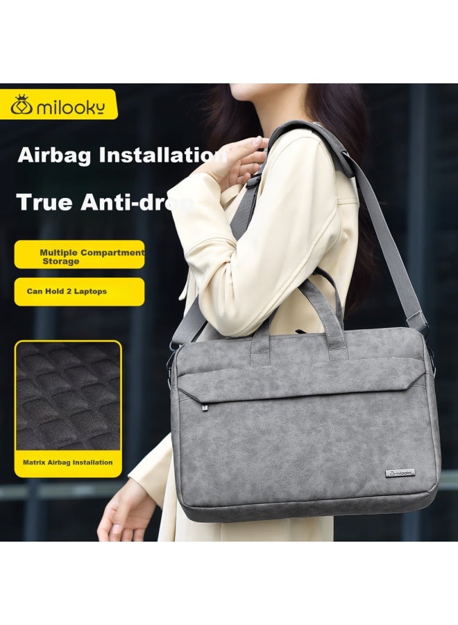 Milooky Shoulder Laptop Bag 13/14 Inch Compatible With Huawei, Apple, Lenovo Xiaoxin, Men's And Women's Handheld Briefcase - Image 2
