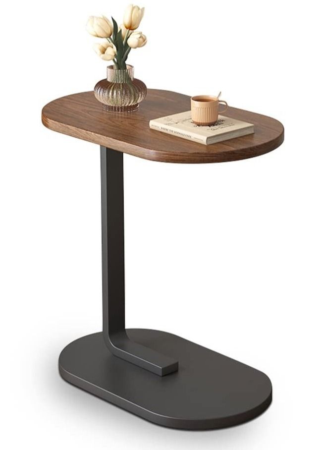Beauenty Side Table, C Shaped End Table for Sofa and Bed, TV Tray Table with Metal Frame for Couch, Living Room, Bedroom 45*30*63CM - Image 5