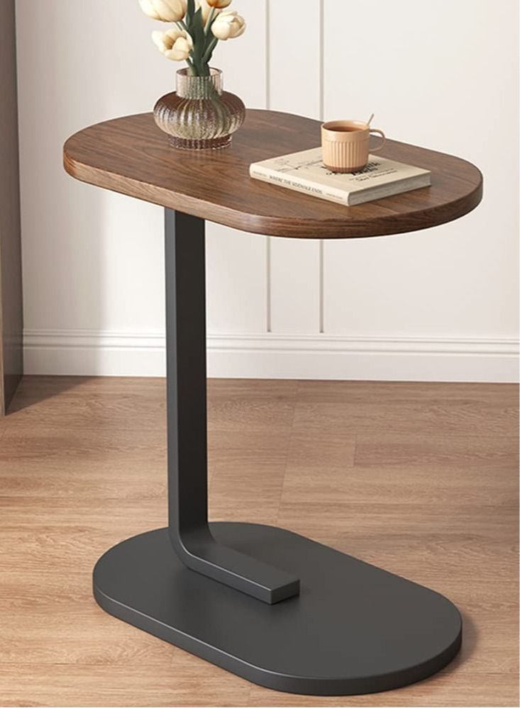 Beauenty Side Table, C Shaped End Table for Sofa and Bed, TV Tray Table with Metal Frame for Couch, Living Room, Bedroom 45*30*63CM - Image 2