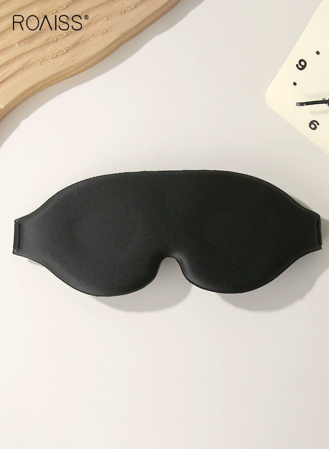 roaiss Unisex 3D Contoured Sleep Mask Features Light Blocking Design with Pressure Free Memory Foam, Adjustable Head Strap, Ergonomic Contour Shape, Perfect for Naps, Travel, and Daily Sleep, Blocks Light for Complete Darkness Black - Image 1