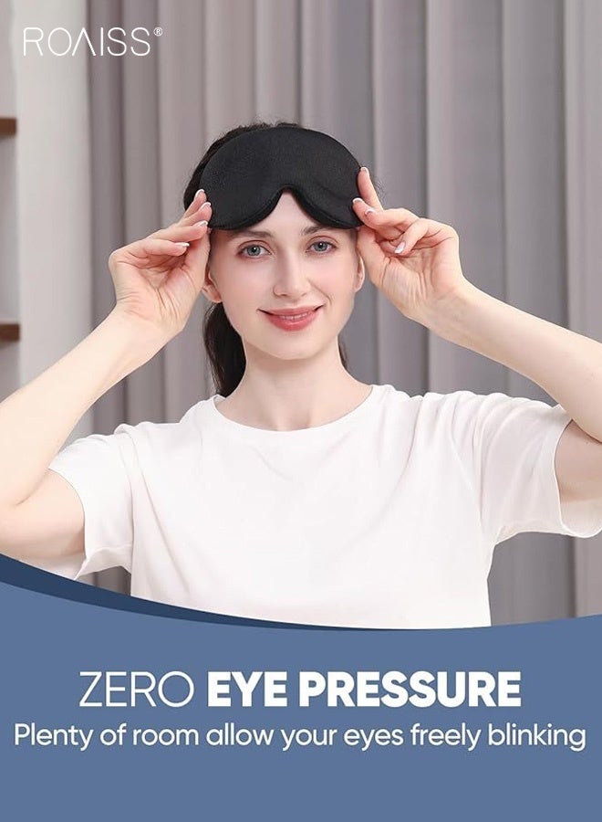 roaiss Unisex 3D Contoured Sleep Mask Features Light Blocking Design with Pressure Free Memory Foam, Adjustable Head Strap, Ergonomic Contour Shape, Perfect for Naps, Travel, and Daily Sleep, Blocks Light for Complete Darkness Black - Image 3