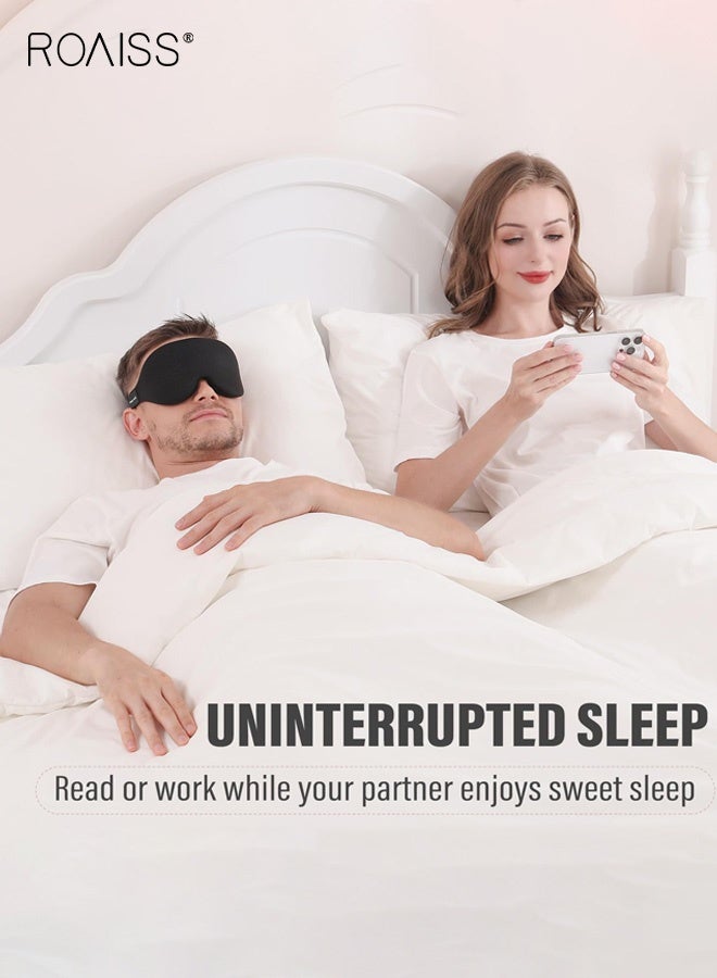 roaiss Unisex 3D Contoured Sleep Mask Features Light Blocking Design with Pressure Free Memory Foam, Adjustable Head Strap, Ergonomic Contour Shape, Perfect for Naps, Travel, and Daily Sleep, Blocks Light for Complete Darkness Black - Image 4