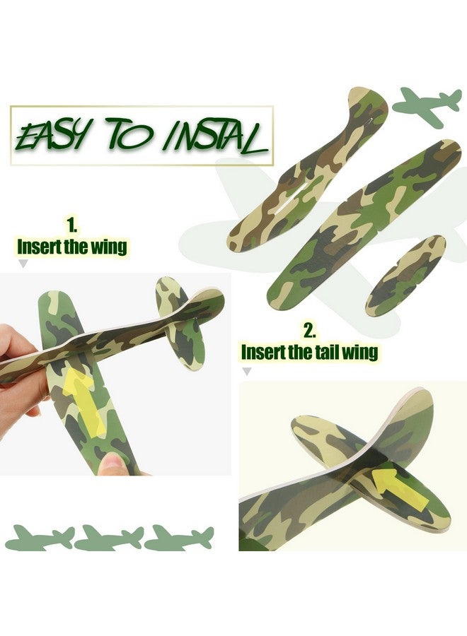 جيريفي 20 قطعة من ألعاب المظلة والطائرات الإسفنجية المموهة مجموعة ألعاب المظلة العسكرية للرجال ألعاب رمي اليد العسكرية والطائرة الشراعية الإسفنجية للأولاد في الحفلات الخارجية (النمط الكلاسيكي) - Image 3