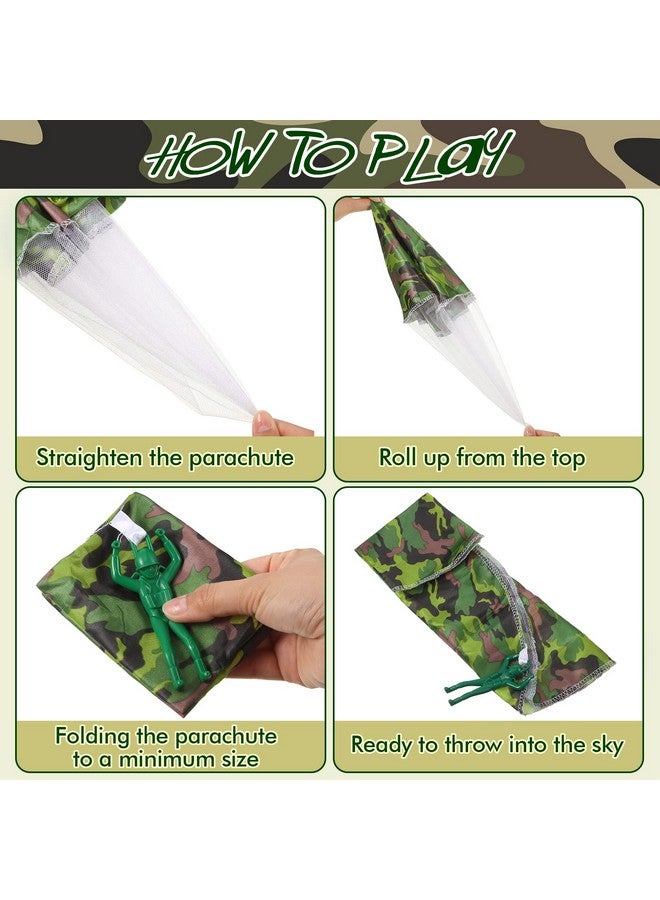 جيريفي 20 قطعة من ألعاب المظلة والطائرات الإسفنجية المموهة مجموعة ألعاب المظلة العسكرية للرجال ألعاب رمي اليد العسكرية والطائرة الشراعية الإسفنجية للأولاد في الحفلات الخارجية (النمط الكلاسيكي) - Image 4