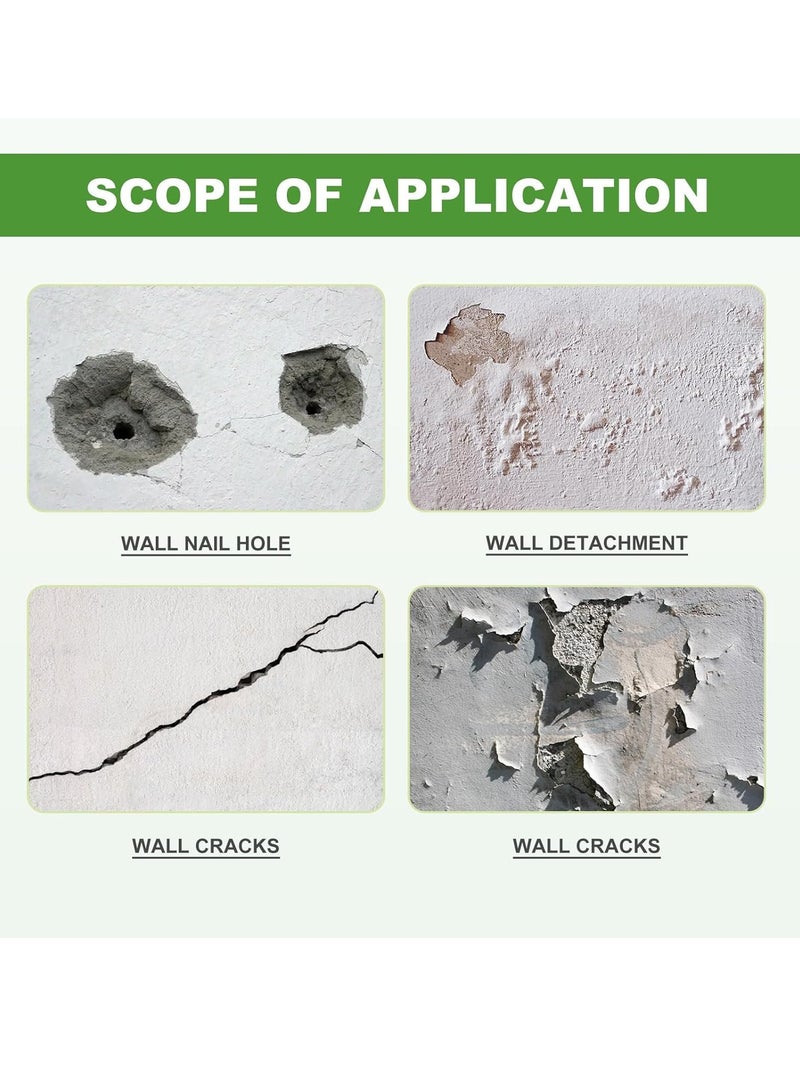 KASTWAVE Spackle Wall Repair, Drywall Patch Repair Kit, with Scraper, Drywall Hole Patch Repair Kit, Wall Surface Hole Fill Quick Solution to Fill Holes in Home Wall and Quick Repair Crack, White Repair Putty - Image 4