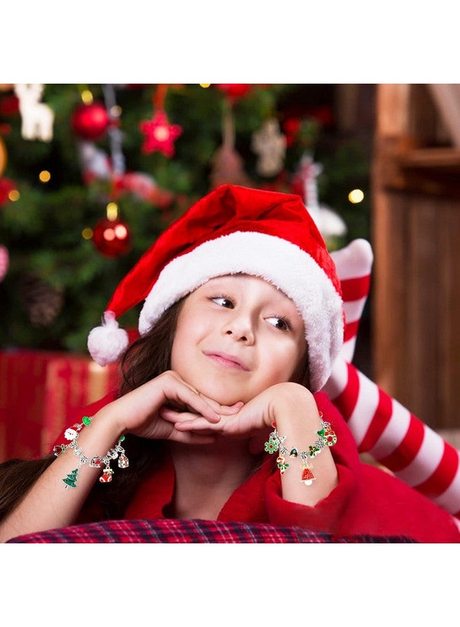 OuMuaMua Christmas Advent Calendar Bracelets 2024 for Girls 24 Days Xmas Countdown Calendar DIY Jewelry Making Kit Gift 22 Charm Beads 2 Bracelets for Kids Teens Women  - Image 3
