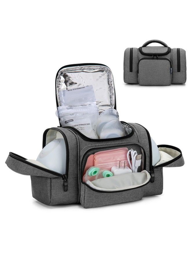 BAFASO Wearable Breast Pump Bag Compatible With Willow And Elvie Breast Pump Or Momcozy S12 Pro Tote For Wearable Breast Pump And Extra Parts (Patent Pending) Gray  - Image 1
