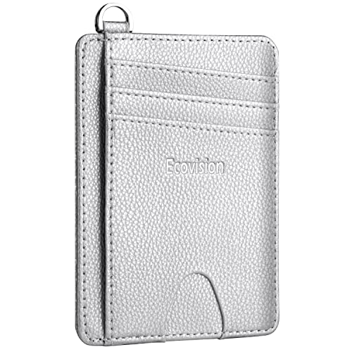 EcoVision Slim Minimalist Front Pocket Wallet, RFID Blocking Credit Card Holder Wallet with Detachable D-Shackle for Men Women - Image 1