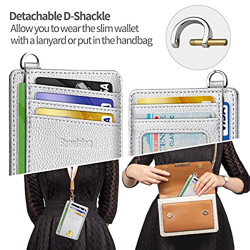 EcoVision Slim Minimalist Front Pocket Wallet, RFID Blocking Credit Card Holder Wallet with Detachable D-Shackle for Men Women - Image 3