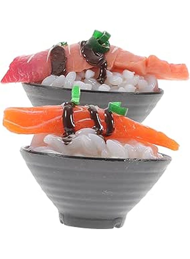 Realistic Beef Rice Model 2Pcs Fake Food For Kitchen Play Photography Props Home Decoration - Image 1