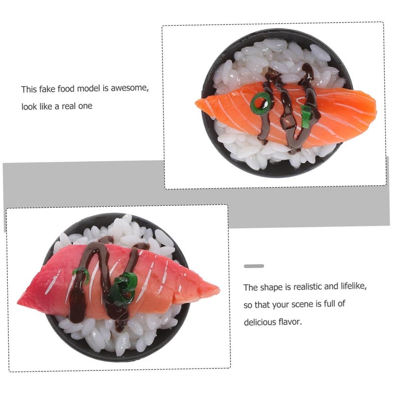 Realistic Beef Rice Model 2Pcs Fake Food For Kitchen Play Photography Props Home Decoration - Image 4