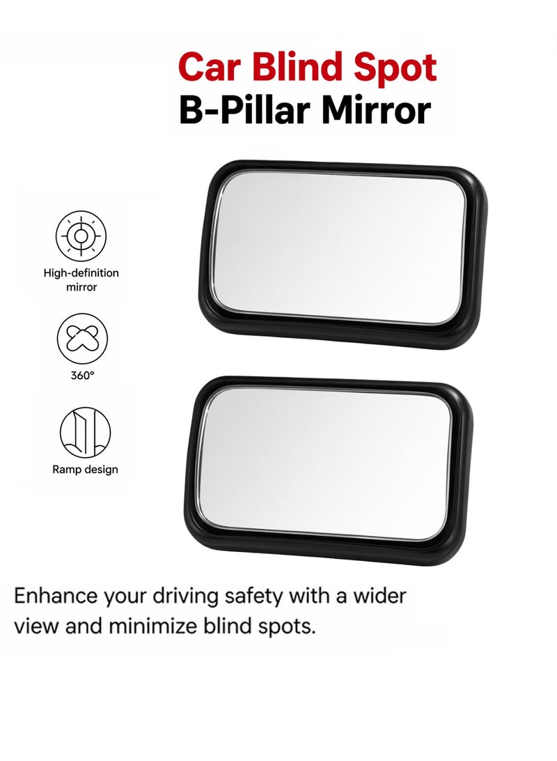 3 ار مرآة جانبية للسيارة 3R-211 عالية الدقة قابلة للتعديل بزاوية واسعة، مرآة رؤية خلفية محدبة قابلة للدوران 360 درجة، لاصقة، مناسبة لجميع أنواع السيارات، بما في ذلك سيارات الدفع الرباعي والشاحنات والحافلات، تساعد على ركن السيارة، طقم من قطعتين. - Image 1
