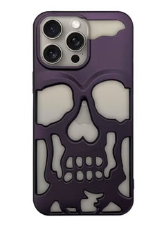 Blue Sky iPhone 14 Pro Max Case 3D Hollow Skull Breathable Phone Case Luxury Plating Colorful Matte Shockproof Cover Ultra Thin Full Surround Anti-Fall Case Purple  - Image 1