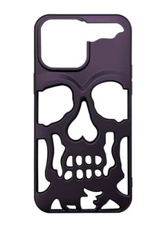 Blue Sky iPhone 14 Pro Max Case 3D Hollow Skull Breathable Phone Case Luxury Plating Colorful Matte Shockproof Cover Ultra Thin Full Surround Anti-Fall Case Purple  - Image 3