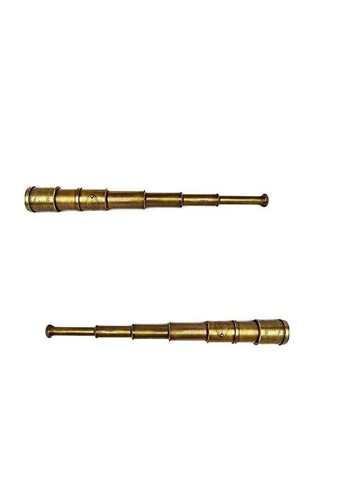 Generic 20 Inch Brass Victorian Marine Telescope London 1915 with Wood Box Pack of 2 UTC 