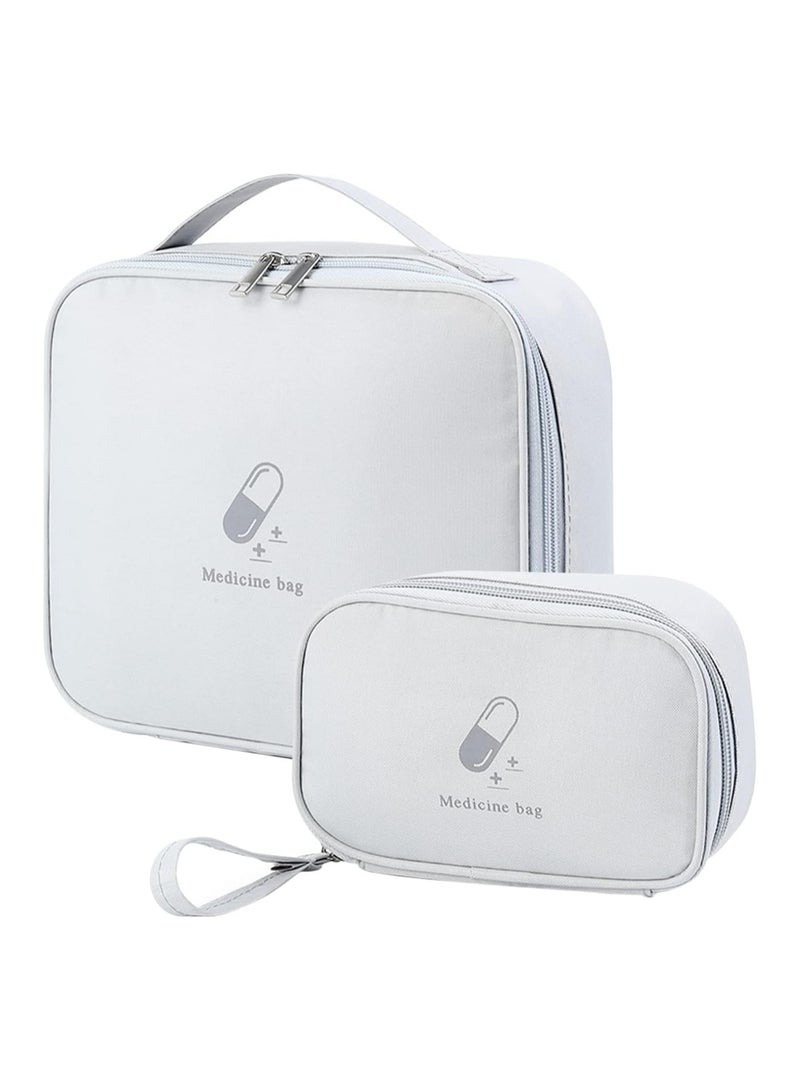 Generic First Aid Kit Bags, 2 Pcs Camping First Aid Bag, Medicine Tools Travel Storage Bag, Suitable For Home Outdoor Hiking Camping Car Office Workplace（grey） - Image 1