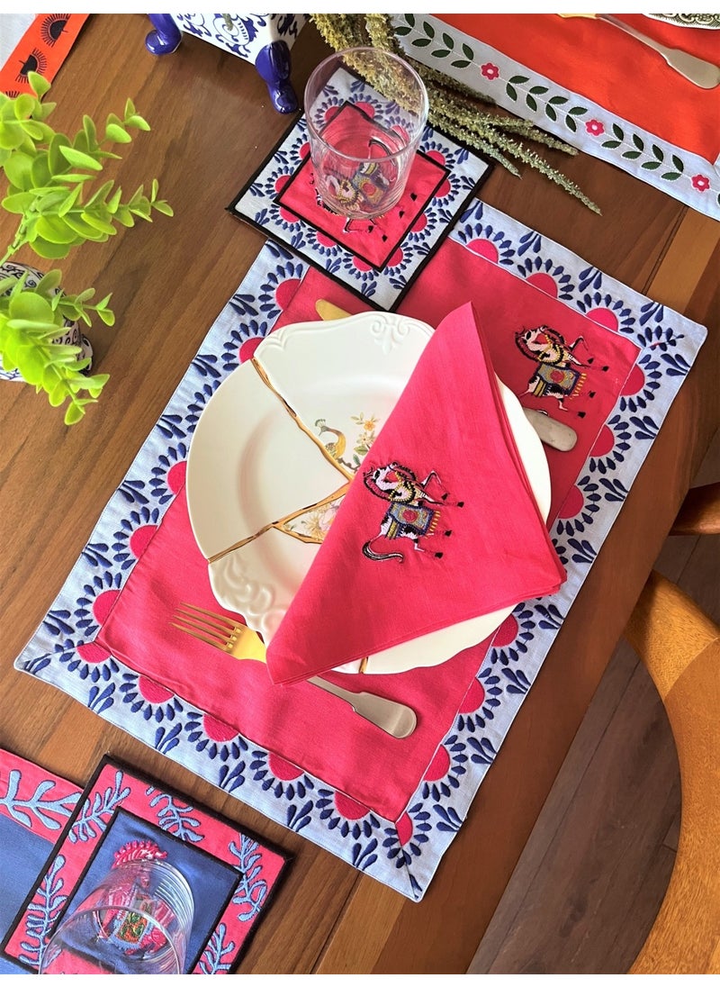 Ge Living Pink Horse Patterned Decorative Table Service (1 Piece)  - Image 1