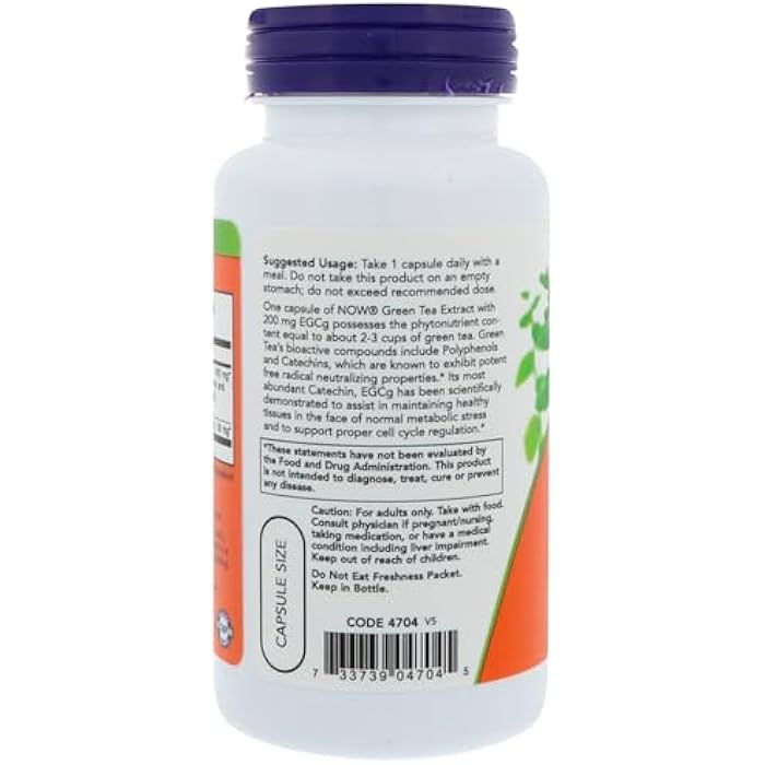 NOW FOODS EGCG 400mg Green Tea, 90 CT - Image 3